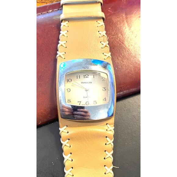 Women's 40mm Silver Ton Versales Watch, Wide Strap - Picture 1 of 4